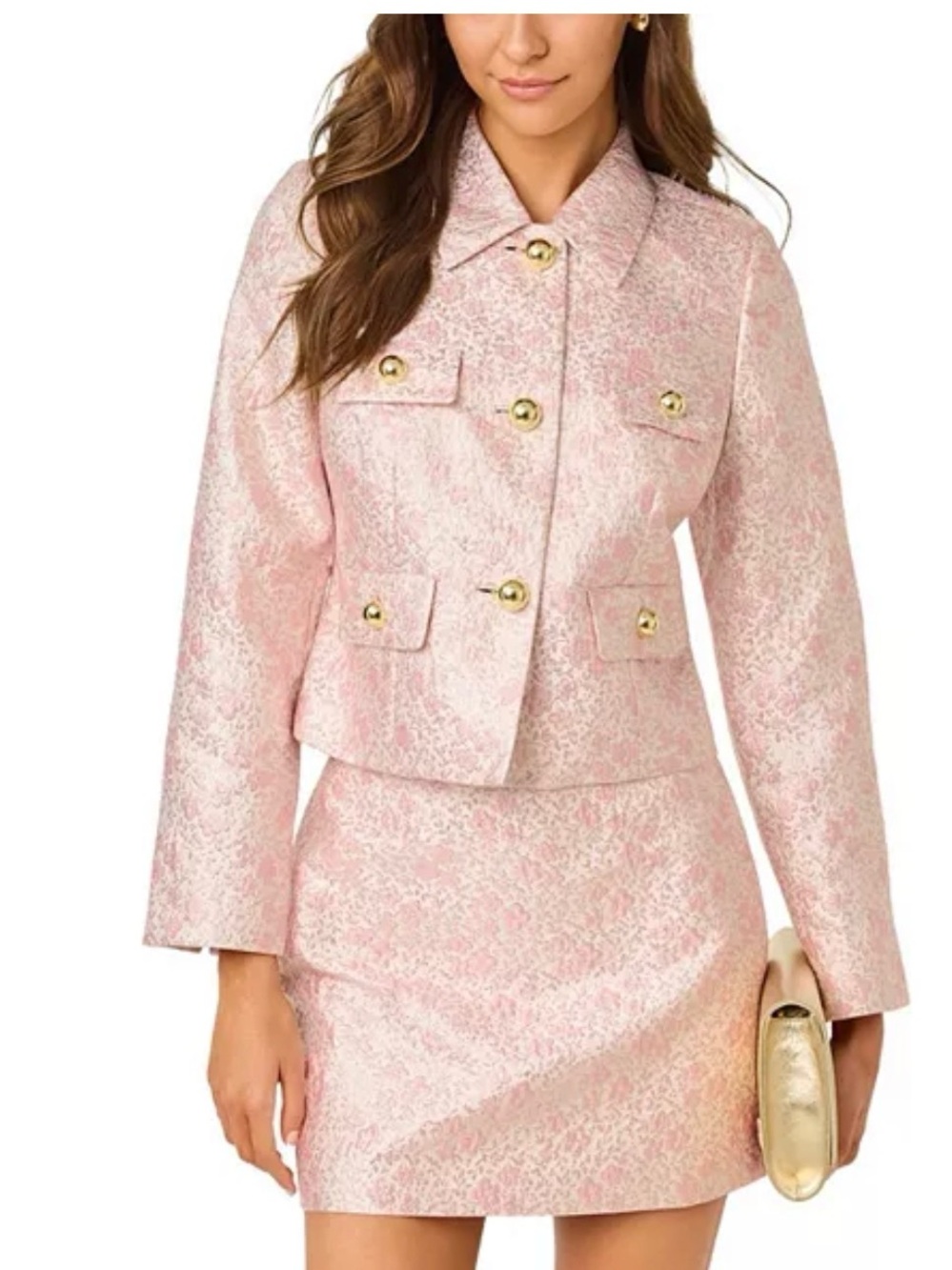 Lilly Pulitzer, new with tags Pink Brocade kels mini skirt, size 4